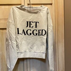 Pink Lily Cream 'Jet Lagged' Crew Neck Sweater
